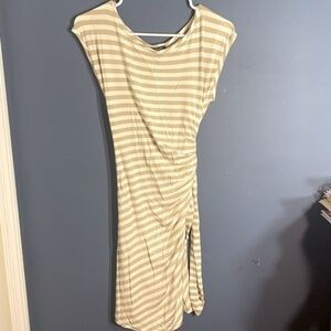 Tan and white stripped dress size PL